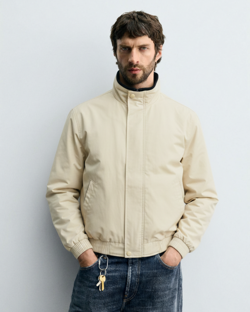 Beige Harrington Jacket