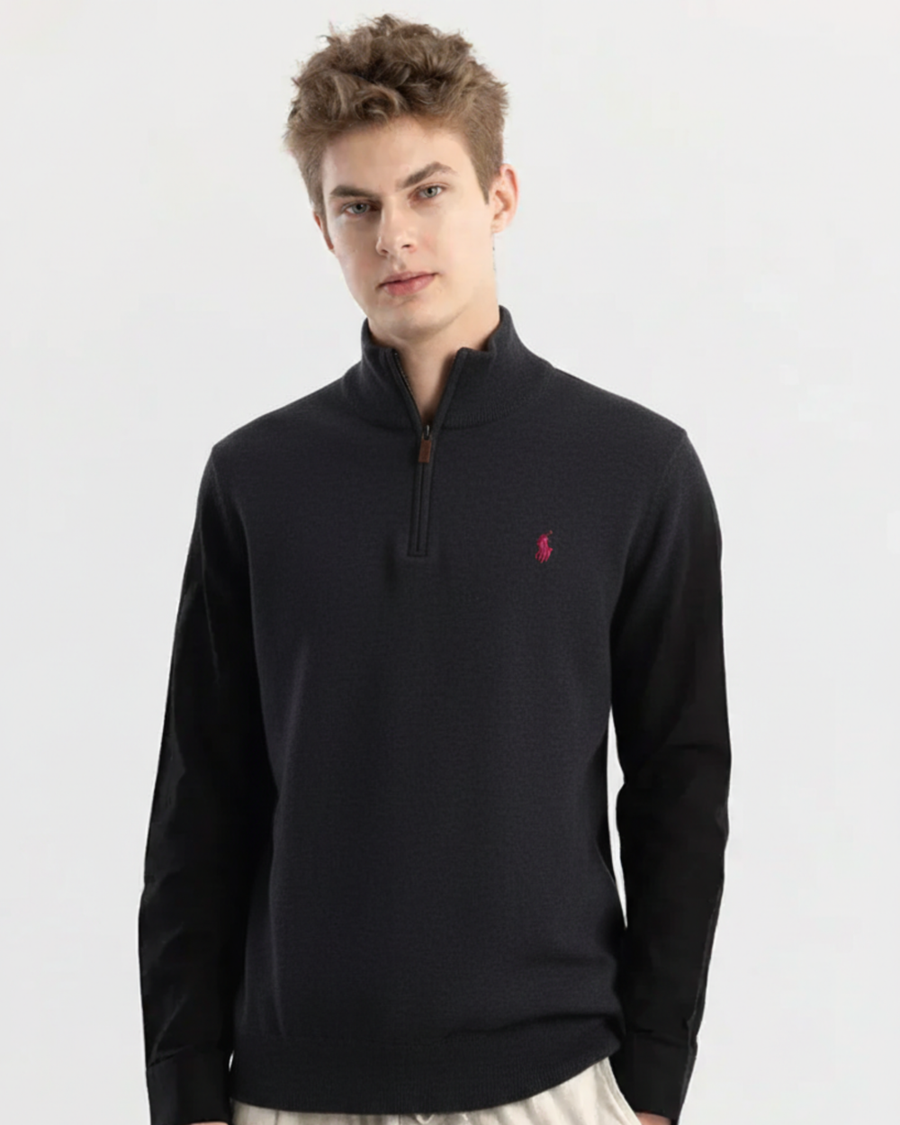 Charcoal Grey Long Sleeve Polo