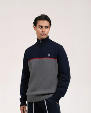 Navy & Grey Quarter-Zip