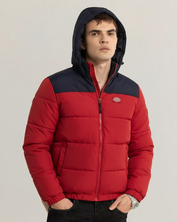 Red and Black Puffer Jacket