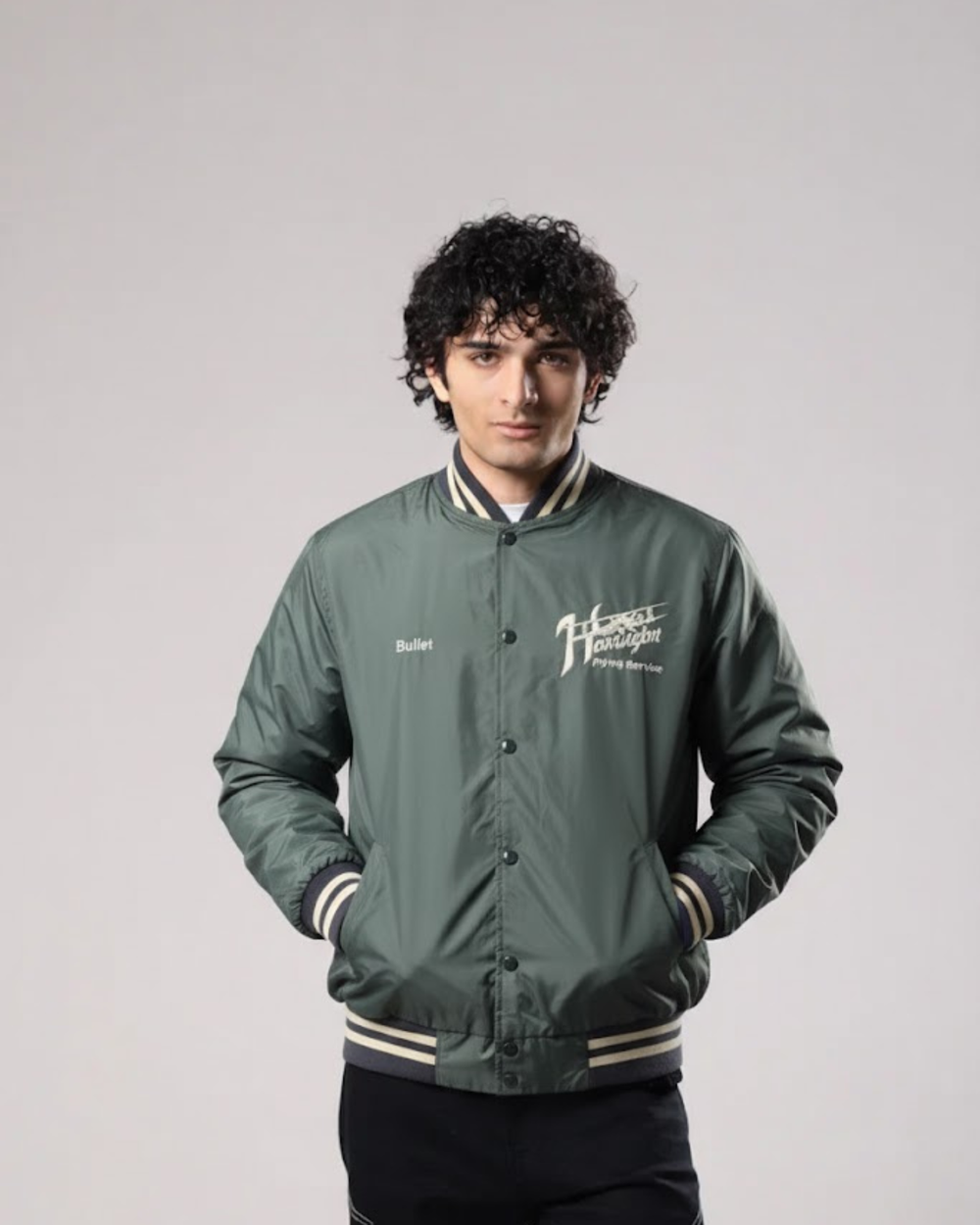 Dark Grey Harrington Bomber Jacket
