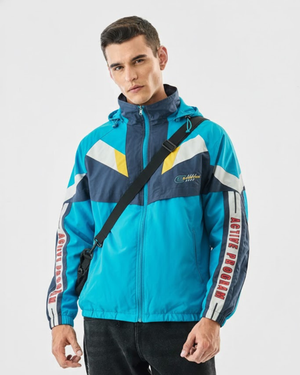 Teal & Navy Vintage Windbreaker