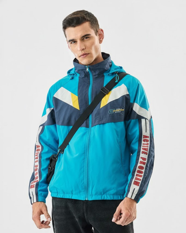 Teal & Navy Vintage Windbreaker