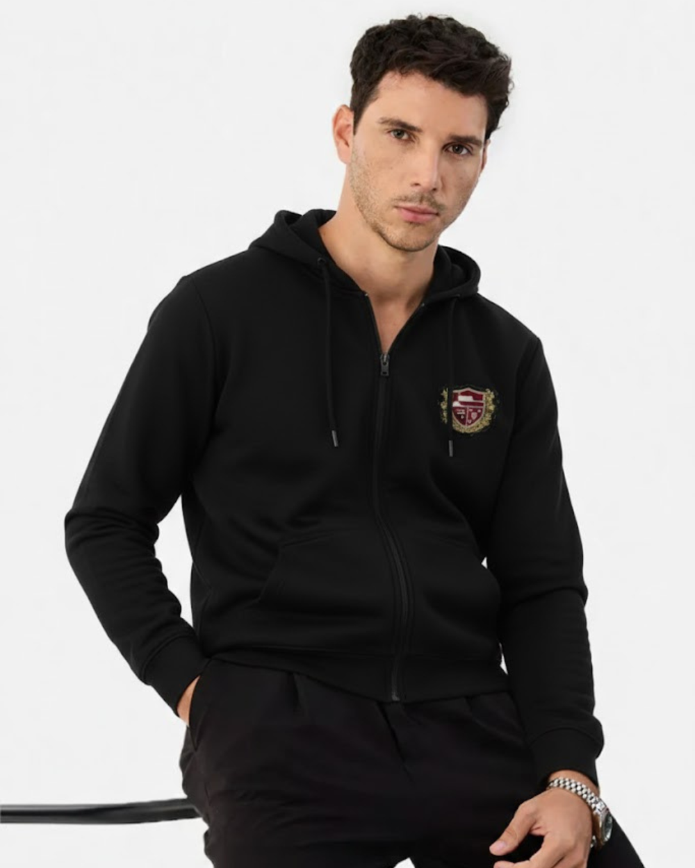 Black Zip-Up Hoodie